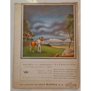 Vintage Restaurant Menu Hosteria de la Marquesa Estrellita Fold Out